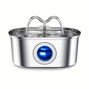 Fuente de Agua Automática para Gatos de Acero Inoxidable - 3.2 L | Chorro y Burbujeante